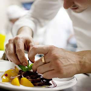 chef arranging food
