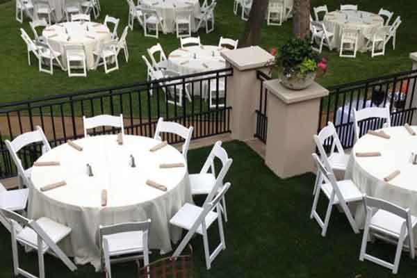 table and chairs at event venue