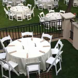 table and chairs at event venues